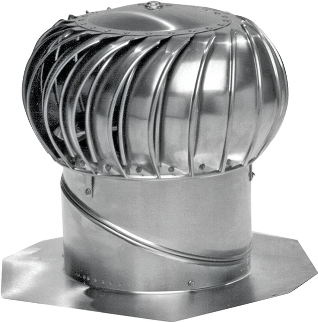 Lomanco Whirlybird GT12 Turbine Ventilator, 12 in Dia Throat, Steel, Silver