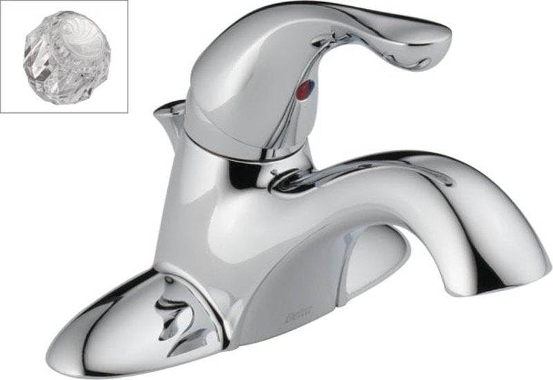 Delta Classic Series 521-PPU-ECO-DST Center Set Bathroom Faucet, 1.2 gpm, 1-Handle, 3-Faucet Hole, Lever Handle