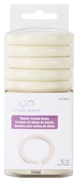 Simple Spaces SD-ORING-B3L Shower Curtain Ring, Plastic, Beige, 1 cm W, 2-3/8 in H