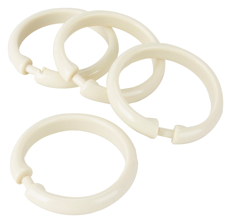 Simple Spaces SD-ORING-B3L Shower Curtain Ring, Plastic, Beige, 1 cm W, 2-3/8 in H