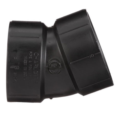 Charlotte Pipe 3 in. Hub X 3 in. D Hub ABS 22-1/2 Degree Elbow