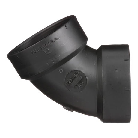 Charlotte Pipe 1-1/2 in. Hub X 1-1/2 in. D Hub ABS 60 Degree Elbow