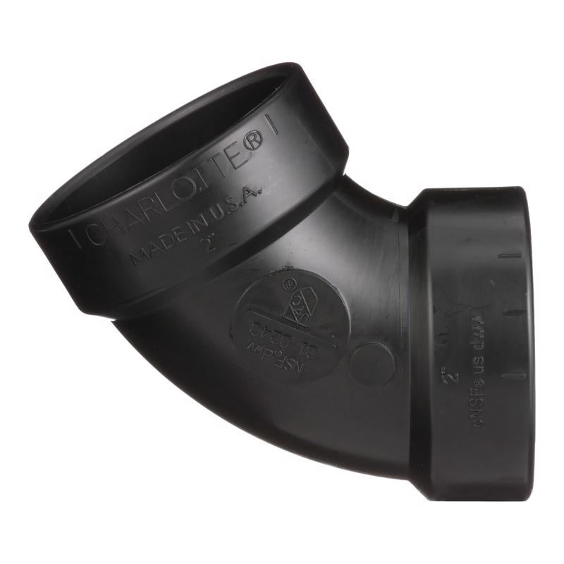 Charlotte Pipe 2 in. Hub X 2 in. D Hub ABS 60 Degree Elbow