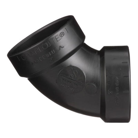 Charlotte Pipe 2 in. Hub X 2 in. D Hub ABS 60 Degree Elbow