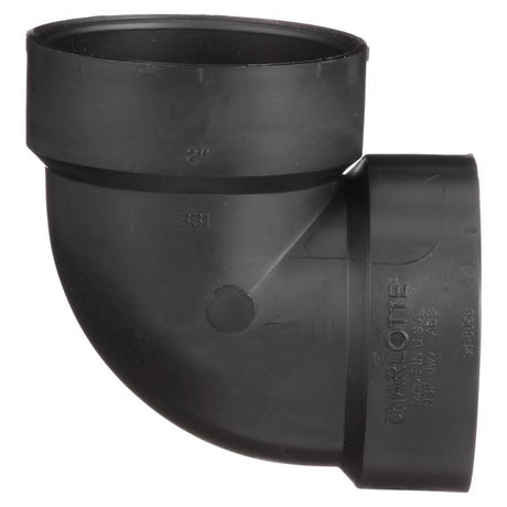 Charlotte Pipe 2 in. Hub X 2 in. D Hub ABS Elbow
