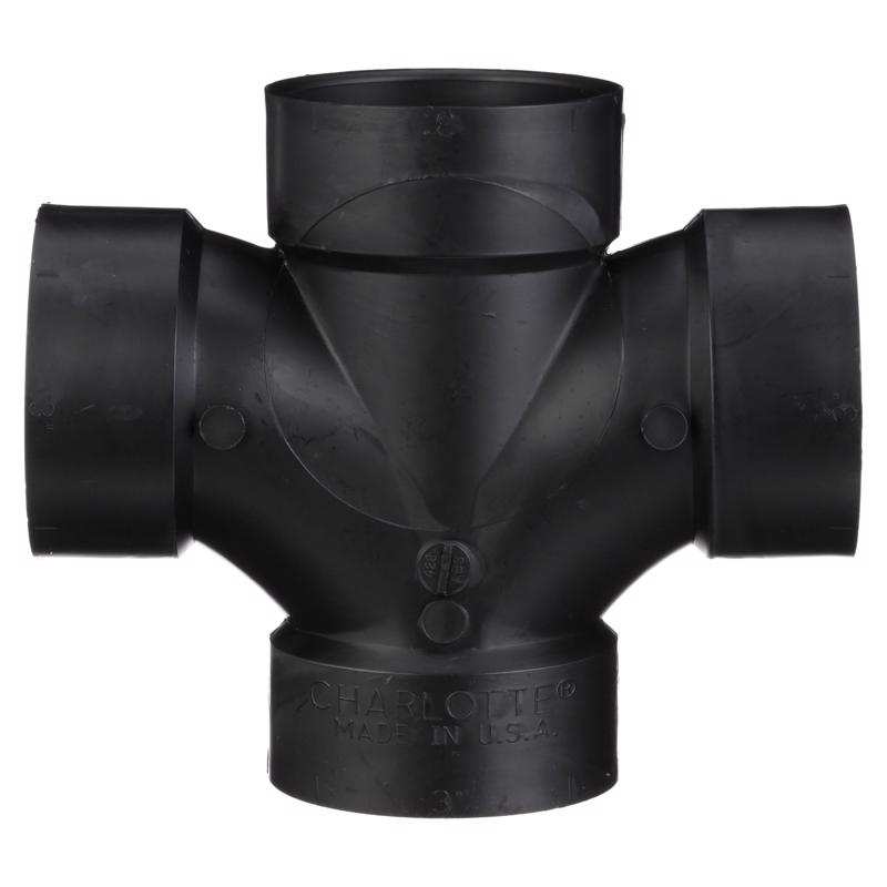 Charlotte Pipe 3 in. Hub X 3 in. D Hub ABS Sanitary Tee