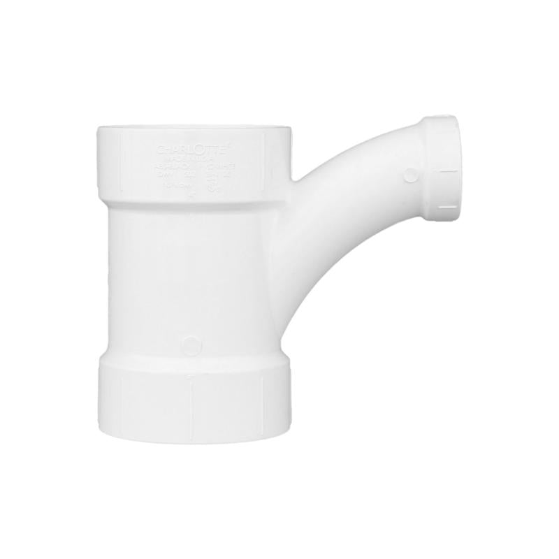 Charlotte Pipe Schedule 40 4 in. Hub X 4 in. D Hub PVC Long Turn Wye 1 pk
