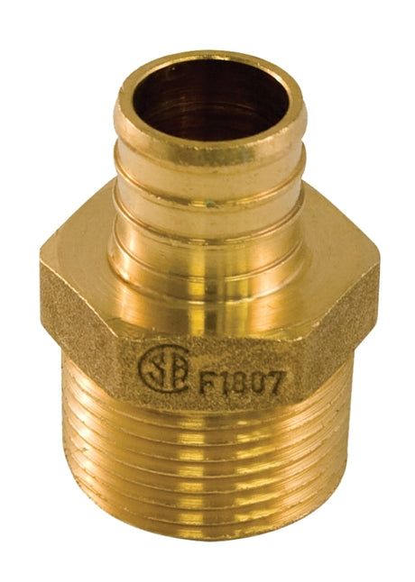 aqua-dynamic 9781-034 Pipe Adapter, 1/2 x 3/4 in, PEX x Male, PEX-B, Brass