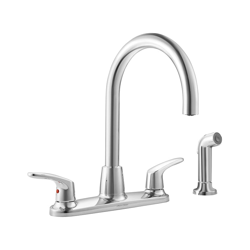 American Standard Colony Pro Series 7074551.002 Side Spray Kitchen Faucet, 1.5 gpm, 2-Handle, 4-Faucet Hole, Metal
