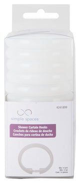 Simple Spaces SD-ORING-F3L Shower Curtain Ring, Plastic, Frosted, 1 cm W, 2-3/8 in H
