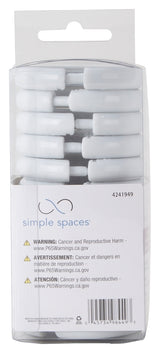 Simple Spaces SD-ORING-W3L Shower Curtain Ring, Plastic, white, 1 cm W, 2-3/8 in H