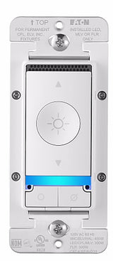 Eaton WFAVD30-W-BX-L Smart Voice Dimmer Switch, 1-Pole, 3-Way, 120 VAC, 60 Hz, Wi-Fi, White