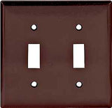 Eaton Wiring Devices 2139B-BOX Wallplate, 4-1/2 in L, 4-9/16 in W, 2 -Gang, Thermoset, Brown, High-Gloss, Pack of 10