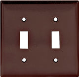 Eaton Wiring Devices 2139B-BOX Wallplate, 4-1/2 in L, 4-9/16 in W, 2 -Gang, Thermoset, Brown, High-Gloss, Pack of 10