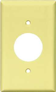 Eaton Wiring Devices 2131V-BOX Single Receptacle Wallplate, 4-1/2 in L, 2-3/4 in W, 1 -Gang, Thermoset, Ivory, Pack of 25