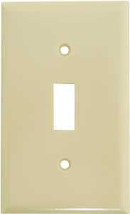 Eaton Wiring Devices 2134V-BOX Wallplate, Standard-Size, 4-1/2 in L, 2-3/4 in W, 1-Gang, Thermoset, Ivory, High-Gloss, Pack of 25
