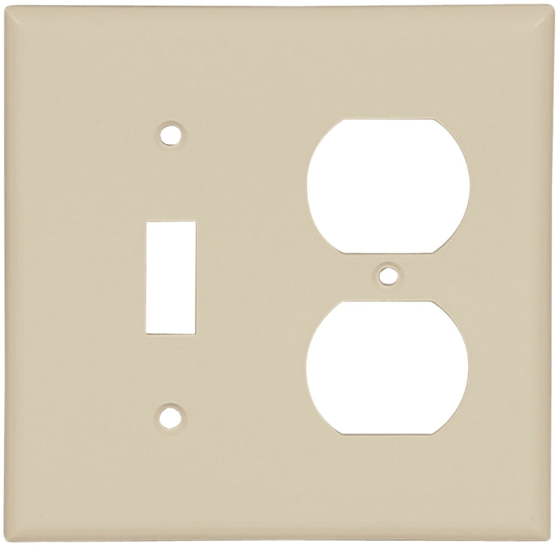 Eaton Wiring Devices 2138V-BOX Combination Wallplate, 4-1/2 in L, 4-9/16 in W, 2 -Gang, Thermoset, Ivory, Pack of 10
