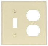 Eaton Wiring Devices 2138LA-BOX Combination Wallplate, 4-1/2 in L, 4-9/16 in W, 2 -Gang, Thermoset, Light Almond
