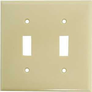 Eaton Wiring Devices 2139V-BOX Wallplate, 4-1/2 in L, 4-9/16 in W, 2 -Gang, Thermoset, Ivory, High-Gloss, Pack of 10