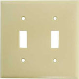 Eaton Wiring Devices 2139V-BOX Wallplate, 4-1/2 in L, 4-9/16 in W, 2 -Gang, Thermoset, Ivory, High-Gloss, Pack of 10