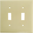 Eaton Wiring Devices 2139V-BOX Wallplate, 4-1/2 in L, 4-9/16 in W, 2 -Gang, Thermoset, Ivory, High-Gloss, Pack of 10