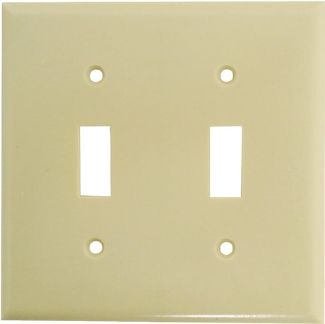 Eaton Wiring Devices 2139V-BOX Wallplate, 4-1/2 in L, 4-9/16 in W, 2 -Gang, Thermoset, Ivory, High-Gloss, Pack of 10