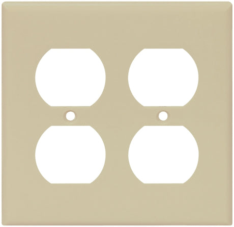 Eaton Wiring Devices 2150V-BOX Receptacle Wallplate, 4-1/2 in L, 4-9/16 in W, 2 -Gang, Thermoset, Ivory, Pack of 10