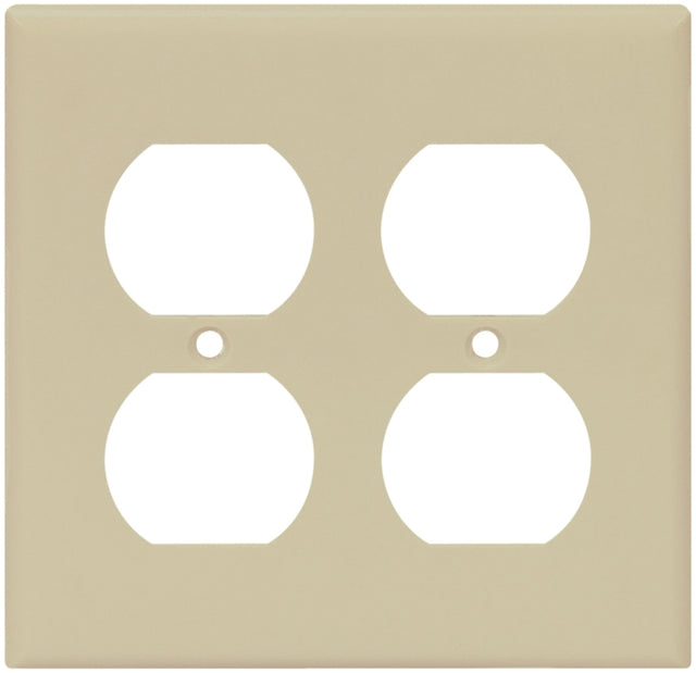 Eaton Wiring Devices 2150V-BOX Receptacle Wallplate, 4-1/2 in L, 4-9/16 in W, 2 -Gang, Thermoset, Ivory, Pack of 10