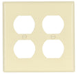 Eaton Wiring Devices 2150LA-BOX Receptacle Wallplate, 4-1/2 in L, 4-9/16 in W, 2 -Gang, Thermoset, Light Almond