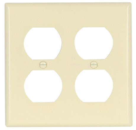 Eaton Wiring Devices 2150LA-BOX Receptacle Wallplate, 4-1/2 in L, 4-9/16 in W, 2 -Gang, Thermoset, Light Almond