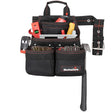 Hultafors HT5663 Framer's Nail/Tool Bag, 24 in D, 9-Pocket, Polyester, Black/Red