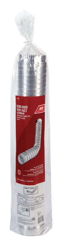 Ace 8 ft. L X 4 in. D Black/Silver Aluminum Duct, Pack of 9