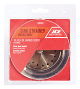 Ace 3-1/2 in. D Brushed Nickel Silver Brass Sink Strainer