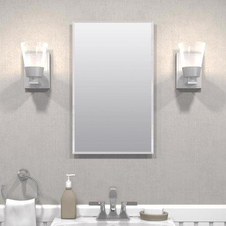 Zenith EM115 Medicine Cabinet, 16 in OAW, 4-1/2 in OAD, 26 in OAH, Plastic, 2-Shelf