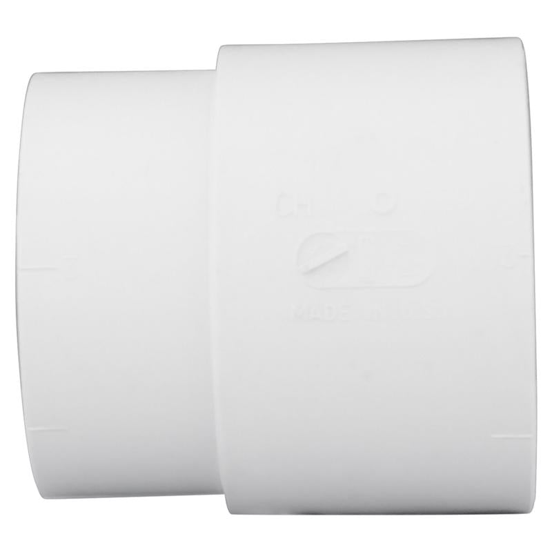 Charlotte Pipe Schedule 40 3 in. Hub X 3 in. D Hub PVC Pipe Adapter 1 pk