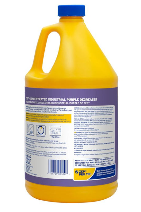 Zep R45810 Industrial Cleaner and Degreaser Concentrate, 1 gal, Liquid, Ether-Like, Purple, Pack of 4
