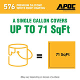 APOC AP-576 Series AP-5765 Premium Silicone Roof Coating, White, 5 gal, Pail, Liquid