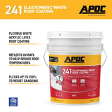 APOC AP-241 Series AP-2415 Elastomeric Roof Coating, White, 4.75 gal, Pail, Liquid