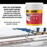 APOC AP-241 Series AP-2415 Elastomeric Roof Coating, White, 4.75 gal, Pail, Liquid