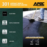 APOC AP-301 Series AP-3015 Asphalt Roof and Foundation Coating, Black, 4.75 gal, Pail, Liquid