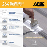 APOC AP-264 Series AP-2649 Elastomeric Roof Patch, White, Liquid, 10.1 oz, Tube, Pack of 12
