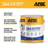 APOC AP-264 Series AP-2641 Elastomeric Roof Patch, White, Liquid, 1 gal, Pail, Pack of 4