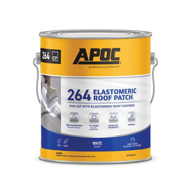 APOC AP-264 Series AP-2641 Elastomeric Roof Patch, White, Liquid, 1 gal, Pail, Pack of 4