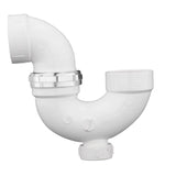 Charlotte Pipe 1-1/2 in. Hub X 1-1/2 in. D Hub PVC P-Trap with Clean Out 1 pk