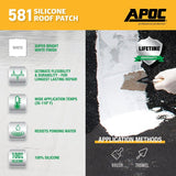 APOC Armor Flash AP-581 Series AP-5811 Silicone Roof Patch, White, Liquid, 1 gal, Pail, Pack of 4