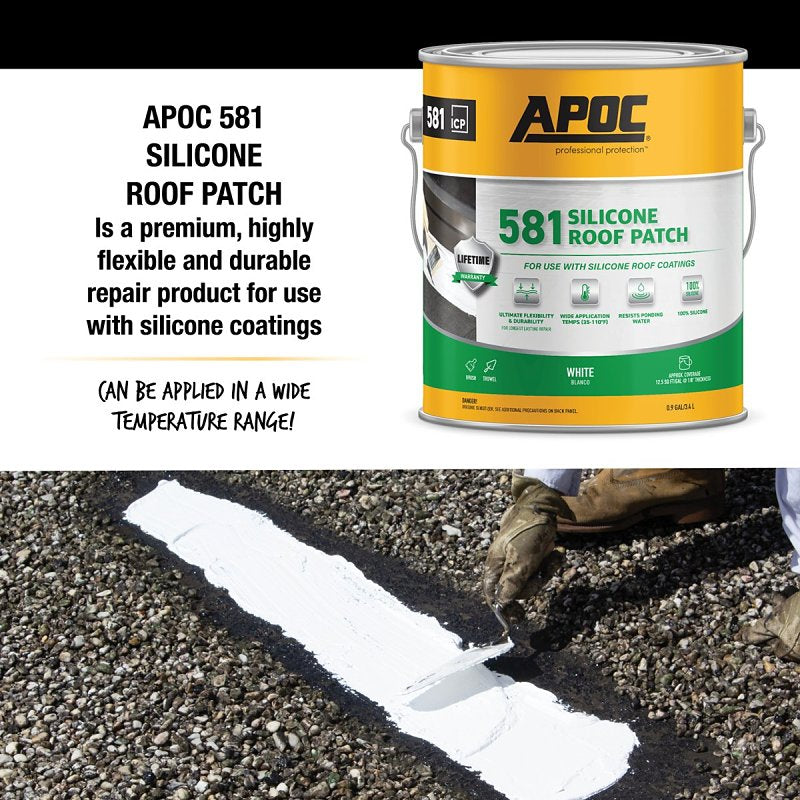 APOC Armor Flash AP-581 Series AP-5811 Silicone Roof Patch, White, Liquid, 1 gal, Pail, Pack of 4