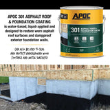 APOC AP-301 Series AP-3011 Asphalt Roof and Foundation Coating, Black, 1 gal, Pail, Liquid, Pack of 4