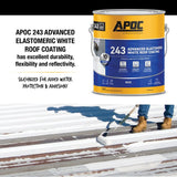 APOC AP-243 Series AP-2431 Advanced Elastomeric Roof Coating, White, 1 gal, Pail, Liquid, Pack of 4