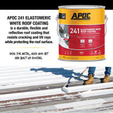 APOC AP-241 Series AP-2411 Elastomeric Roof Coating, White, 1 gal, Pail, Liquid, Pack of 4