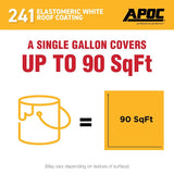 APOC AP-241 Series AP-2411 Elastomeric Roof Coating, White, 1 gal, Pail, Liquid, Pack of 4